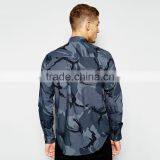 Mens Cheap Flannel Shirt Wreath Shirt With Camo Print thumbnail-2