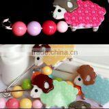 Sweet Candy Beads Collar Pins Cute Sheep Charm Brooches for Children thumbnail-6