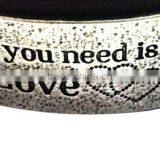 Brown/black Color Adjustable Bracelets,inspirational Words Metal Charm Cuff Bracelets,wide Leather Bracelet thumbnail-6