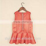 Faux Leather Children Winter Frocks for Girls Kids Frozen Dress thumbnail-3