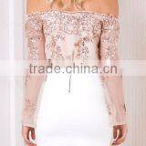 Runwaylover 116 New Design 2017 Ladies Sexy Off-Shoulder Sequins Embroidery Bodysuits thumbnail-6
