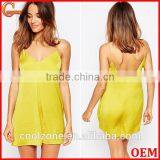 Women Pleat Front Smooth Satin Sexy Night Sleeping Dresses Wholesale thumbnail-1
