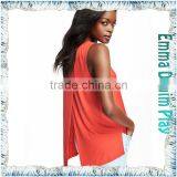 Custom Vogue Design Open Back Split Hem Womens Sexy Colorfast Sleeveless T Shirts thumbnail-2