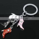 2 Sets Key Chain&Key Rings With Enamel Rhinestone Charm Boots,8seasons thumbnail-1