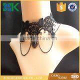 Hot Sale European and American Retro Party Queen Necklace Crystal Pendant False Collar Lace Necklace thumbnail-1