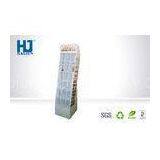 CMYK Recyclable Corrugated Cardboard Magazine Book Display Stand For Supermarket
