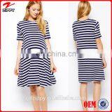 2015 New Summer Fashion Wholesale Maternity Wear /Maternity Swing Dress In Stripe thumbnail-1
