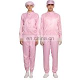 ESD clean cloth 100% polyester 0.5 cm conductive fiber cleanroom suit