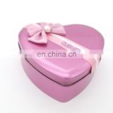 Pink or other custom colored heart shape wedding favor candy tin box