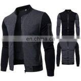 Custom Oversized Chevron Cardigan Knitted For Men Fashion Stand Collar Jacket thumbnail-1