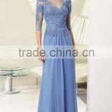 2014 New Arrive Elegant Mother of the Bride Dress With Beading and Appliques High Quality Boat Neck Mother of the Bride Dress thumbnail-2