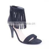 Good Quality Cheap Price High Heel Woman Suede Tassel Sandals Using Back Zipper thumbnail-2
