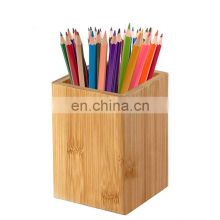 Bamboo Wood Desk Pencil Holder Stand Multi Purpose Use Pencil Cup Pot Desktop Organizer Pen Cup Holder