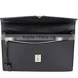 New York Men Black Smooth Leather Gusseted Portfolio Leather Business Bag Hand Bag thumbnail-4