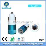 zhongshan JL-U666 car charger factory 12~24v Dual USB Car Charger 3.1A Quick Charge