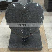 Black Heart Shape Granite Carving Tombstone Monument thumbnail-3