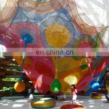 Children Colorful Crochet Ropes Rainbow Indoor Climbing Net