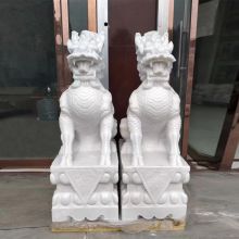 Stone carving unicorn manufacturer, marble unicorn door decoration, fortune mascot, stone carving animal carving