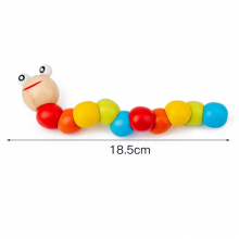 Early Education Toys Digital Clock Shape Matching Puzzle With Wooden Beads Threading Made Wood for Children thumbnail-4