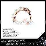Gemstone Ring 3 Pearl Rings Fashion Rose Gold Plated Jewelry Wholesale 2014 Wedding Ring thumbnail-2