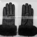 Ladies Sheepskin Guneine Leather Gloves With Fur thumbnail-2