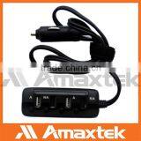 Top Selling 2015 4 Port Female USB Socket Car Charger With Cable & Individual Switch & LED Light thumbnail-2