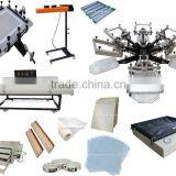 DIY New Design Full Set Heavy Duty 6 Heads Color 6 Station Screen Press With XY Micro Registration With All Kits