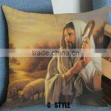The Classic Scene of Jesus Printed Christian Bible Throw Emoji Massage Euro Pillowcase Decor Home Church Religious Gifts thumbnail-4