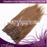 Wholesale Clip in Hair Extension REMY Cheap 100% Human Hair Dark Color Clip in Hair Extension thumbnail-6