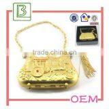 Gold Plating Handbag Shape Cosmetic Make Up Mirror For Women thumbnail-1