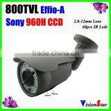 OSD Menu 2.8-12mm Varifocal Lens 1/3"Sony Effio-A 800TVL CCTV Camera CXD4151GG Outdoor Weatherproof Security Camera thumbnail-1