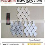 Grey Diamond Marble Mosaic Tile Polished With Black Dots thumbnail-3