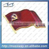 Custom Stamped Enamel Metal Brass Friendly Red Flag Lapel Pin