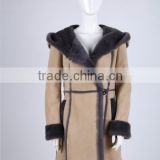Import Merino Wool Long Coat With Particular Design Hat Merino Fur King-Size Coat