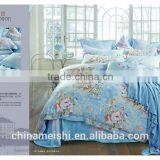 Lake Blue Color Tencel Quilt Cover Set Queen Size 4 Pcs Bedding Sheet thumbnail-3
