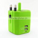 Universal World Wide All-in-one Safety Travel Charger Wall Charger Adapter Plug Built-in 2.1A Dual USB Ports