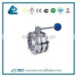 Sanitary 3 Pieces Butterfly Valve