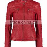 Red color fashion leather jacket / Style-PW0400