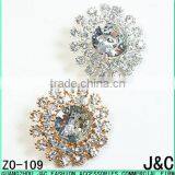 Flower Shaped Rhineston Zamac Button