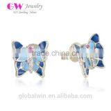 Silver 925 All Types Of New Design Custom Made Enamel Wholesale Earrings thumbnail-1