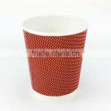 8OZ 12OZ 16OZ Disposable Custom Ripple Wall Coffee Paper Cup thumbnail-5