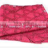 New Arrival 50/52'' Red Water Soluble Nigerian Lace Fabric for Dress thumbnail-4