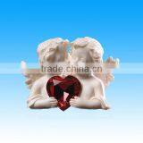 1 Cherub Two In Love Figurine White Faux Stone Sculpture Valentines Day Gift thumbnail-1