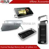 MFI External Backup Battery Case for Apple iphone 4 4s Black