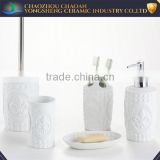 New promotion hotel porcelain bathroom accessories set ceramic manufactured in China