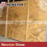 Newstar Polish Golden Yellow Wooden Marble Slab For Family Decoration thumbnail-3