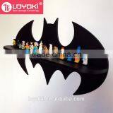 New Design Bat Cartoon Shape Wall Shelf for Kids Room Display Wooden Floating Shelf thumbnail-2