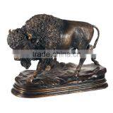 Garden Decoration Metal Sculpture Life Size Bronze Buffalo Statue for Sale thumbnail-1