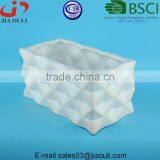 Glazed White and Wash Ceramic Rectangle Sucuulent Plant Pot/Cactus Flower Pot thumbnail-2