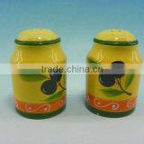 GRAPE YELLOW PORCELAIN SALT & PEPPER SHAKER